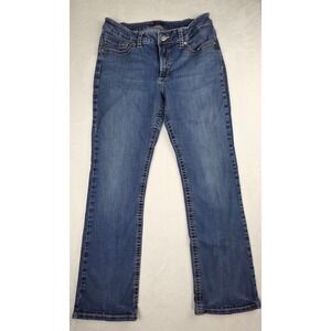 Lee Jeans Women 14 Medium Blue Relaxed Fit Straight Leg Denim Excellent